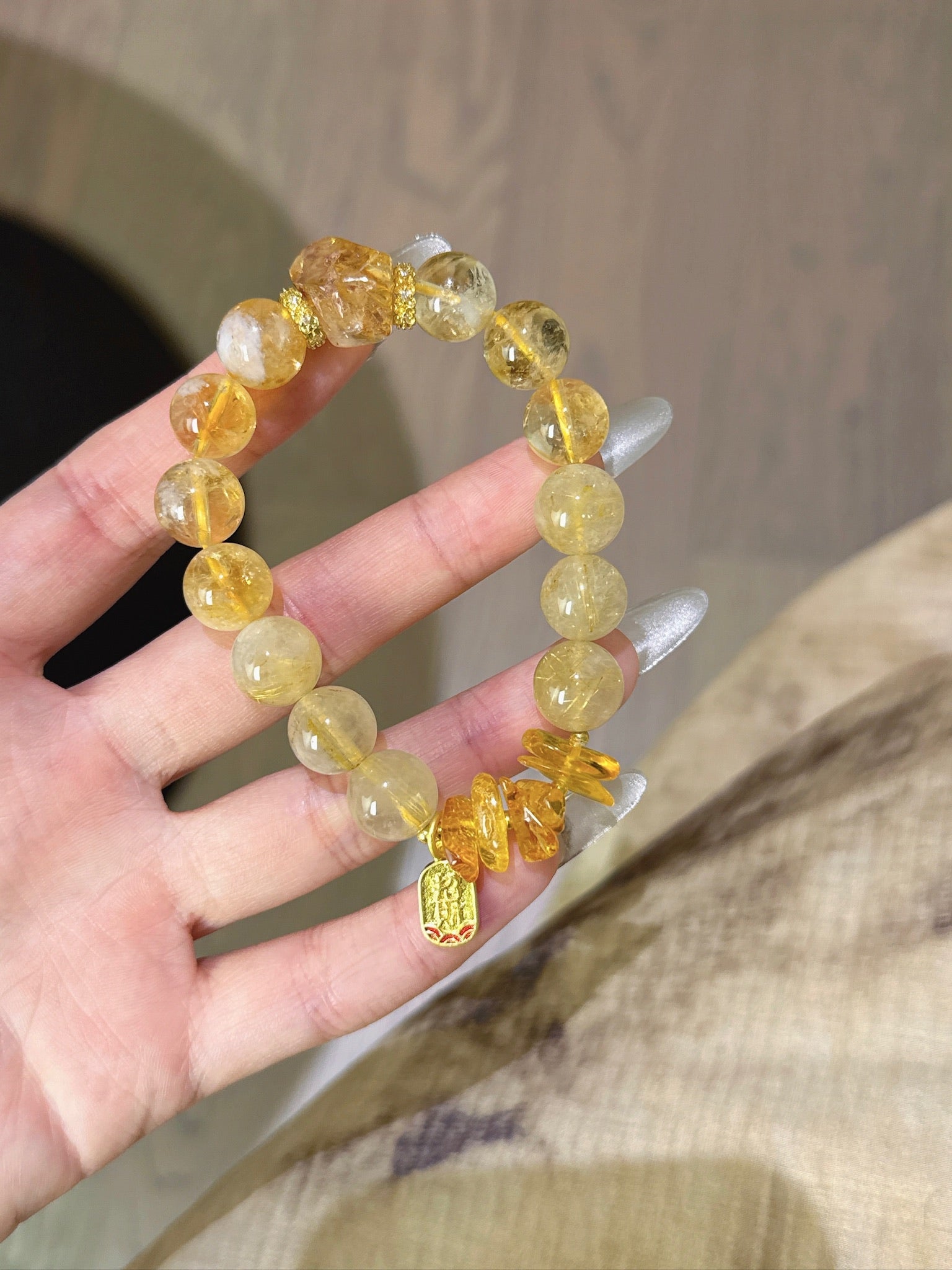 ▫️▪️ Huang Tajing blonde crystal beeswax bracelet